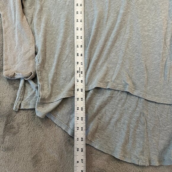 Free People We The Free Grand Slam Linen Blend Shirt Top SMALL Gray Blue - Picture 3 of 5